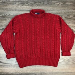 Polo by Ralph Lauren Sweaters - Polo Ralph Lauren Red Cable Knit Turtleneck L Polo by Ralph Lauren Sweaters - Polo Ralph Lauren Red Cable Knit Turtleneck L